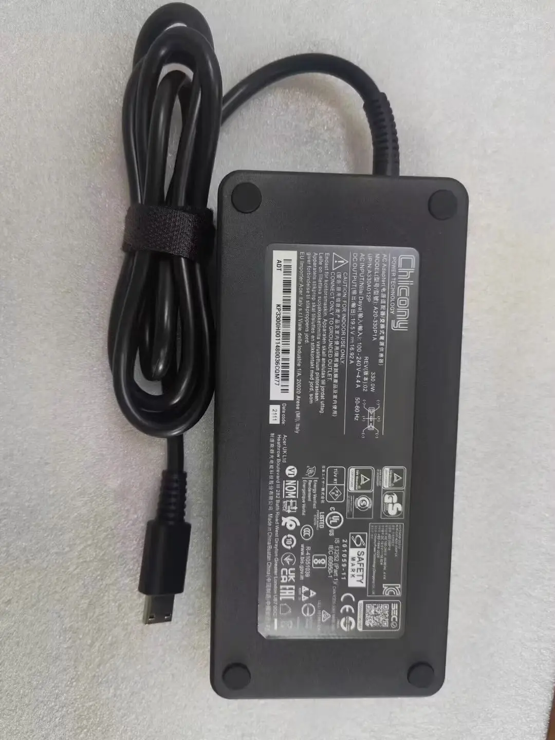 

19.5V 16.92A 330W AC Adapter Laptop Charger For MSI Raider GE68HX 13VI-235AU Gaming Notebook Power Supply A20-330P1A A330A018P