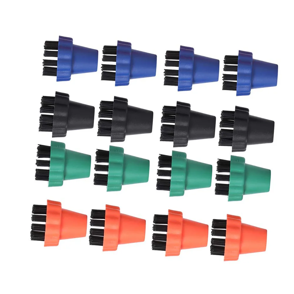 16-Piece Round Brush Kit for Karcher SV7 SV1802 SV1902 Steam Cleaners Part Number 2.860-231.0 Nylon Bristle Cleaning Accessories