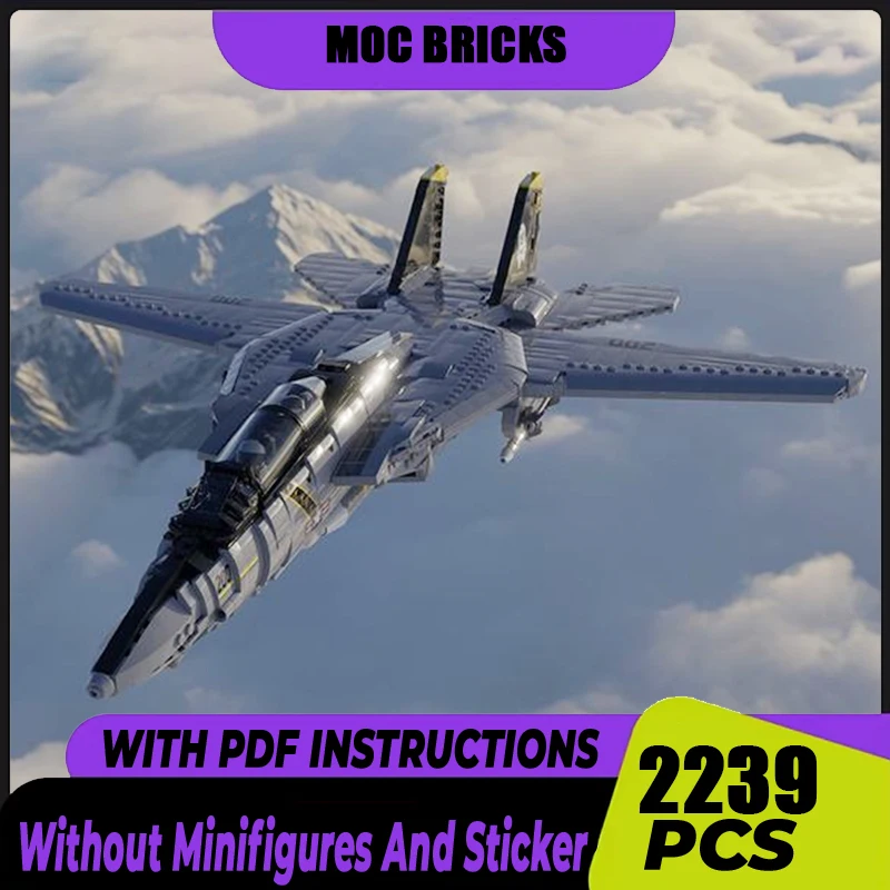 

Military Series Moc Building Bricks F14 Tomcat Fighter Model Technology Modular Aircraft Blocks DIY Set Assembly Christmas Gift