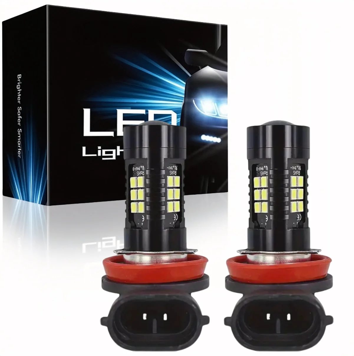 

2pcs H8 H11 JPH16 3030 21SMD LED Car Fog Light Bulbs DRL 6000K White Car Driving Daytime Running Lights Lamp Auto LED Light 12V