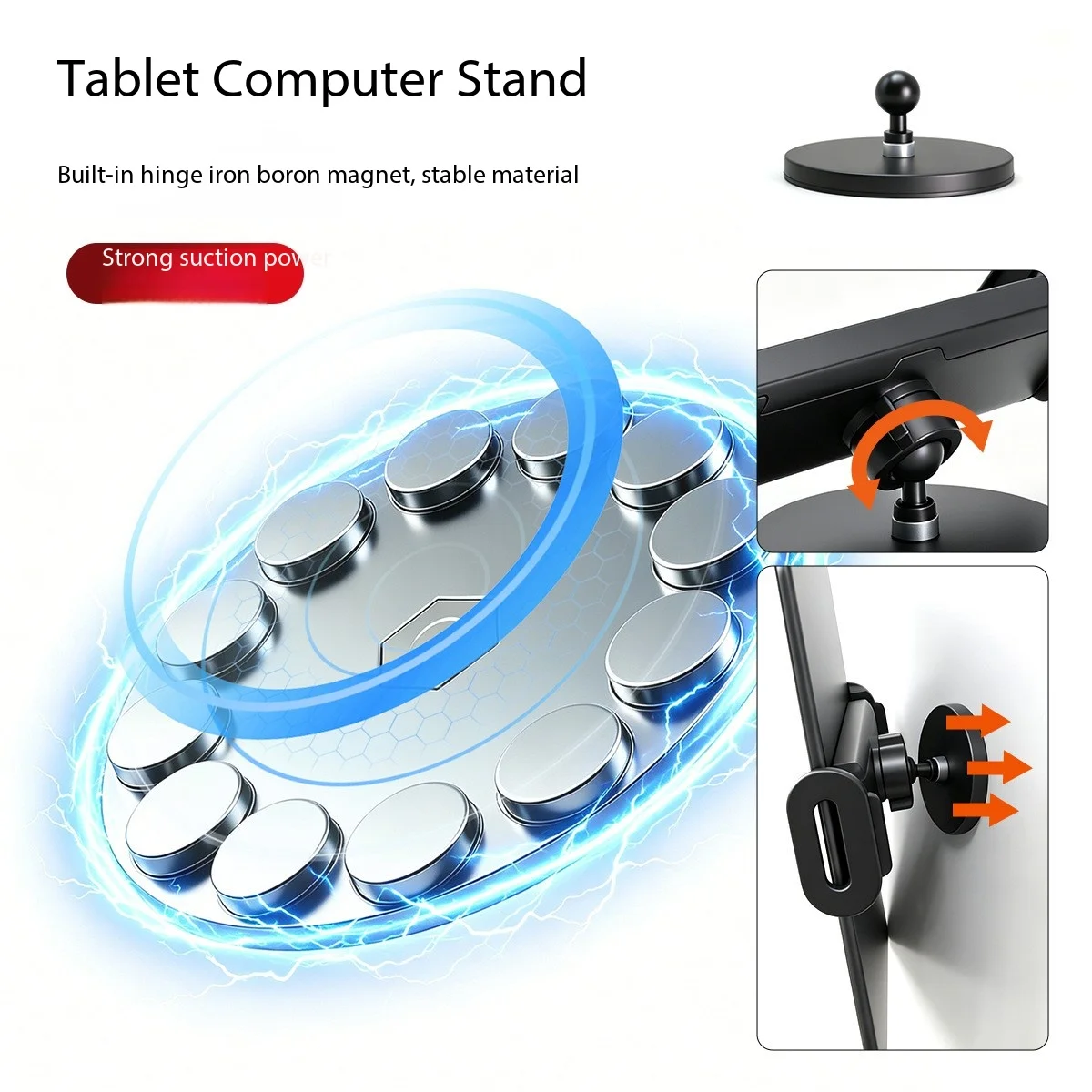 Magnetic Support For Tablet Wall Mount Holder For iPad Galaxy Tab Running Machine 15-inch Tablet  Magnetic Stand Adjustable