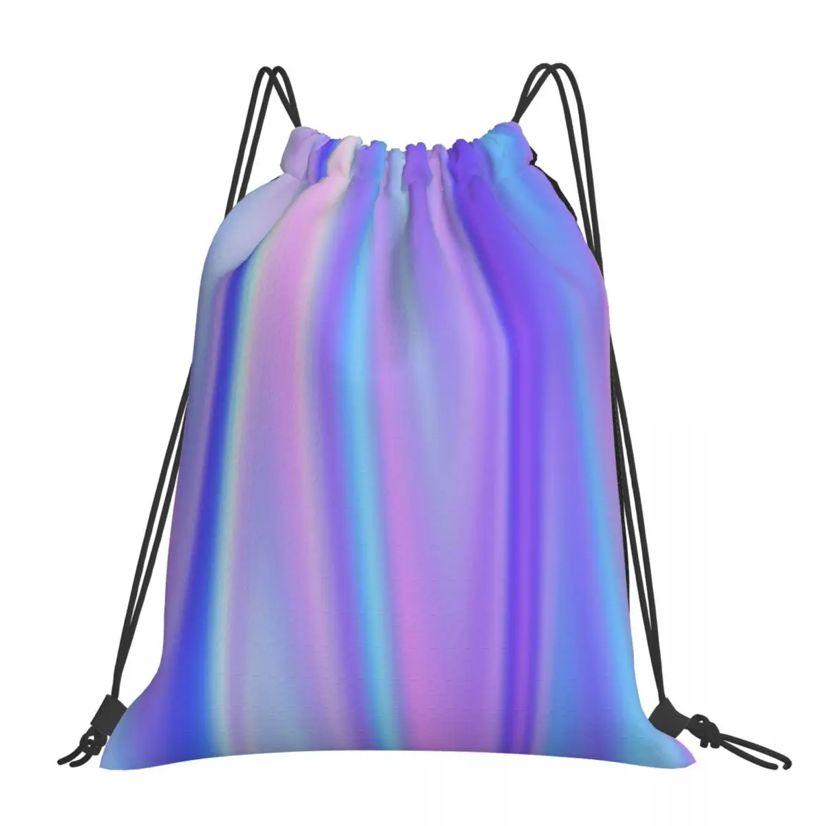 Holographic Pastel Backpacks Casual Portable Drawstring Bags Drawstring Bundle Pocket Storage Bag Book Bags For Travel Students