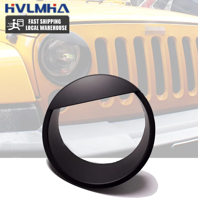 Car accessorie Front Light Headlight Style Trim Cover ABS For Jeep Wrangler JK JKU 2007-2017 Sports, Sahara Freedom