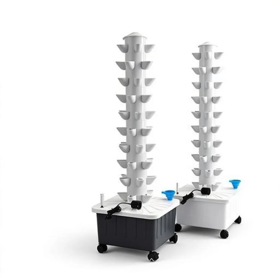 Hydroponic Tower, 10 Layers 50 Plants Sites Hydroponic Growing System with Movable Water Tank