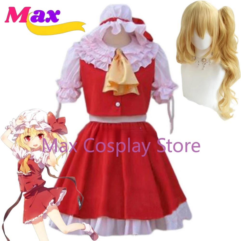 

Max Cos Game Touhou Project Shrine Maiden Flandre Scarlet Furandōru Sukāretto Cosplay Costume Wig Anime Woman Halloween