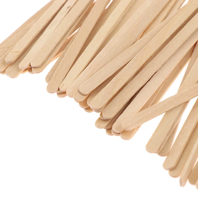 50pcs Disposable Wooden Coffee Stirrers Hot Cold Drinking Stir Beverage Sticks
