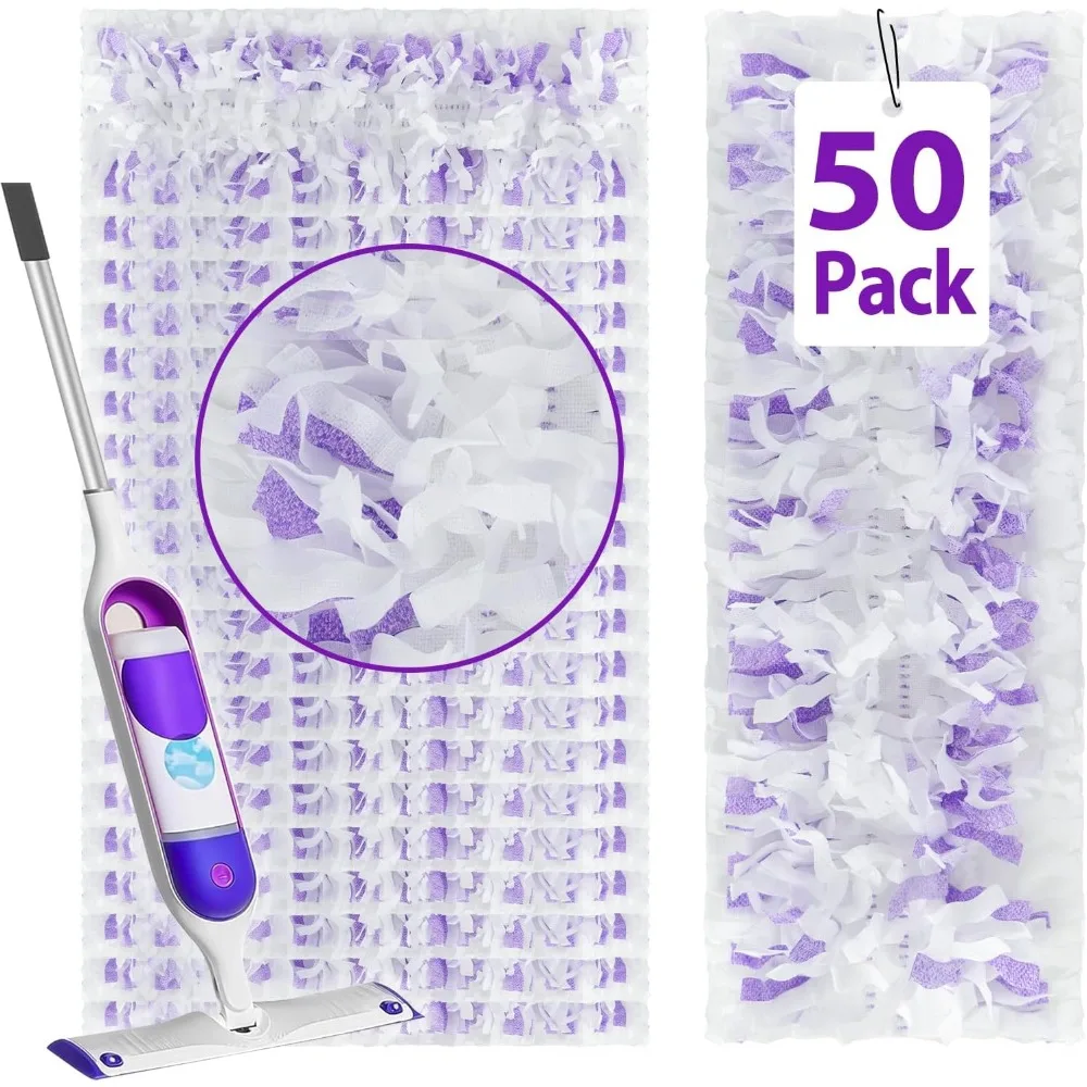 

50 Heavy-Duty Disposable Mop Pad Refills, Quick-Absorb & Residue-Free for Power Mops