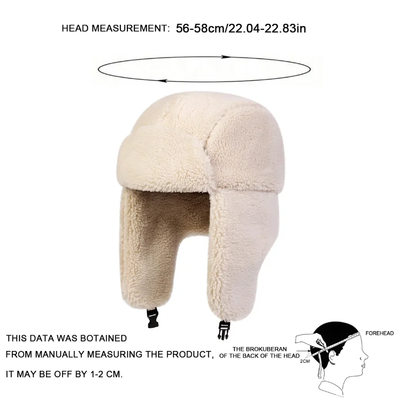 Unisex Lamb Fleece Lei Feng Hat Winter Earflap Hat Keep Warm Ski Hat Bomber Hat for Outdoor Riding Snow Activities