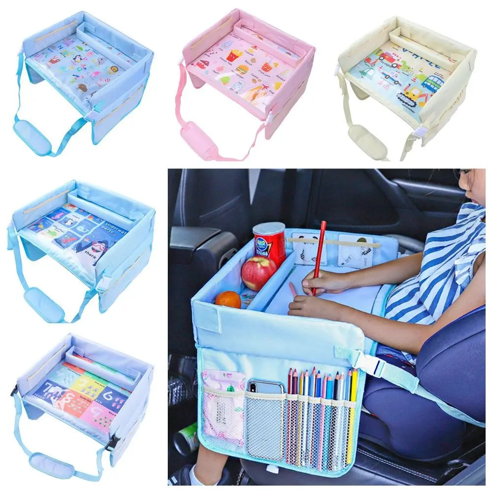 Adjustable Snack Tray Baby Car Seat Tray PVC Dining Tray Holder Desk Ox Cloth Car Tray Table Car Dining Plate