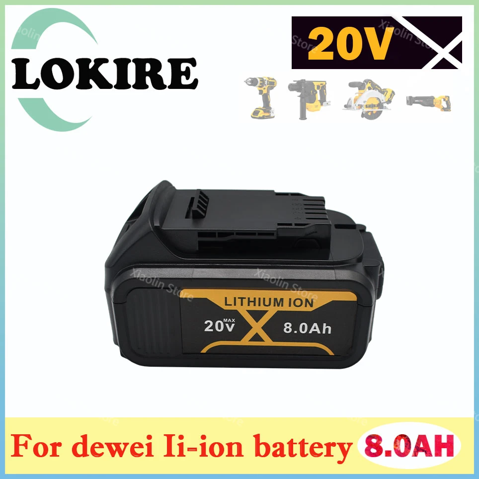 New Power Tool Compatible Battery For dewei 20V 8.0Ah Power Tool Lithium Batteries 20V