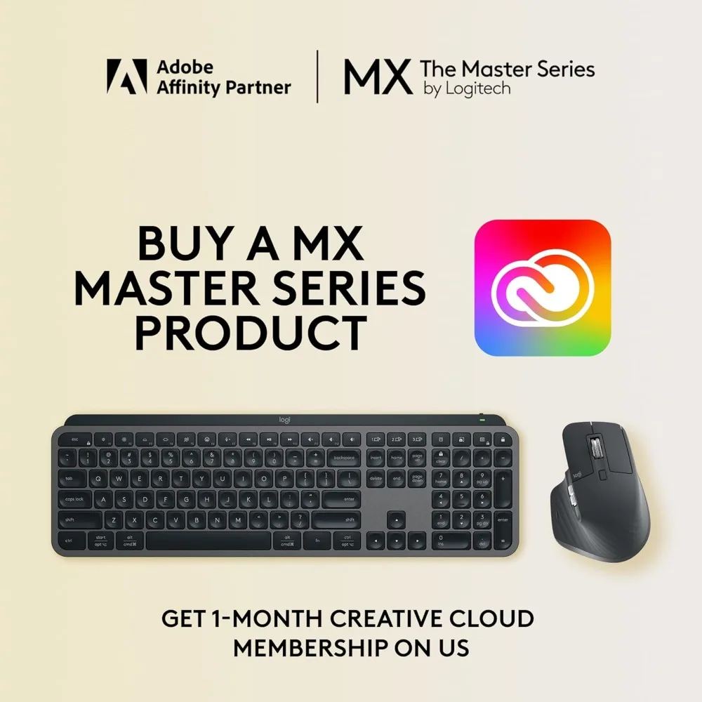 MX Keys S Combo - Performance Wireless Keyboard and Mouse with Palm Rest, Customizable Illumination, Fast Scrolling