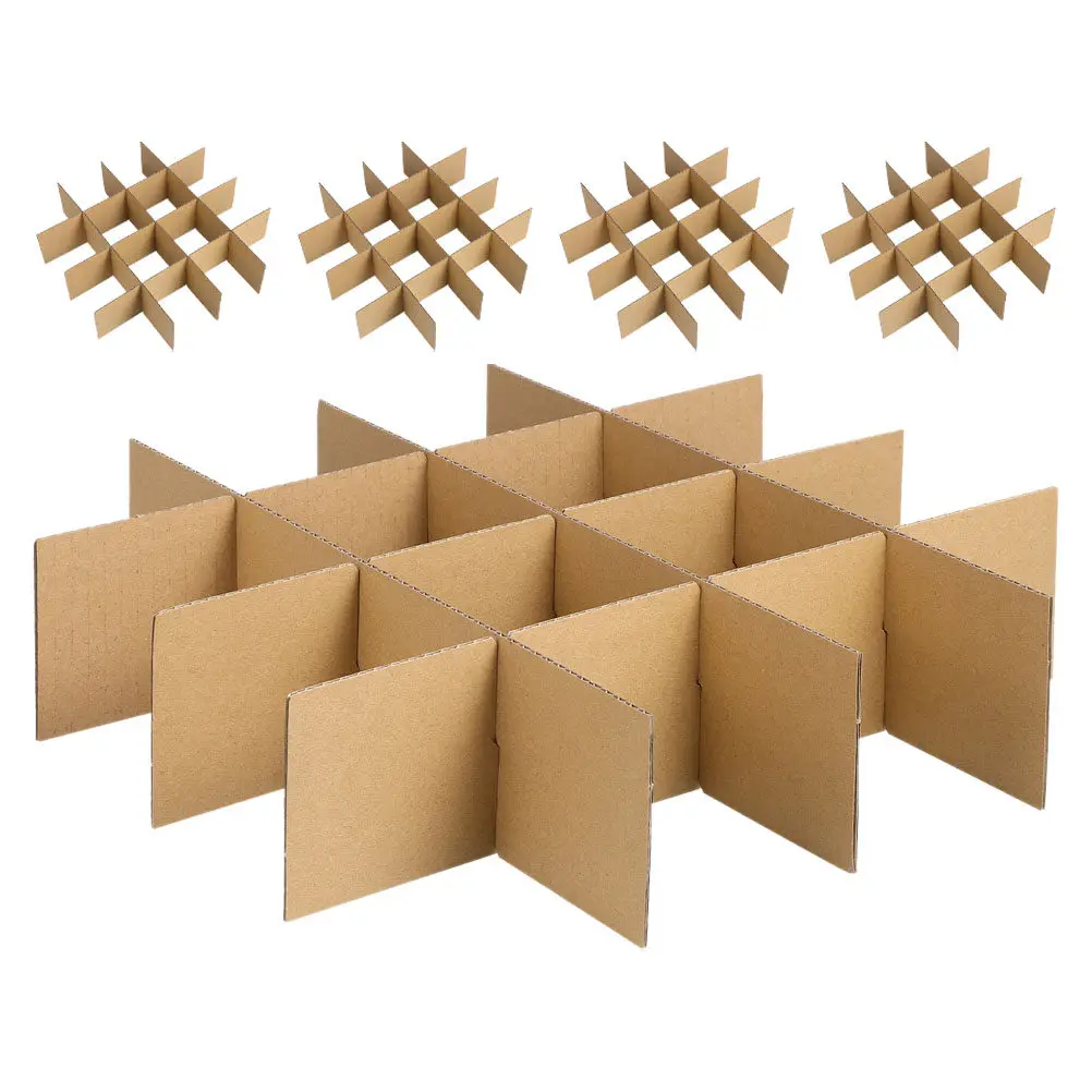 Cardboard Box Dividers for Glassware Packing 30 Pack 335 mm Beige Recyclable Paper Inserts