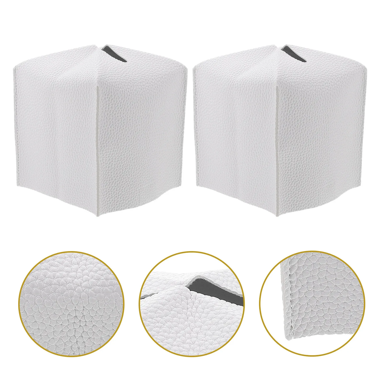 

Набор из 2-х роскошных настольных держателей для салфеток из ПУ-кожи: для гостиной, спальни, офиса, автомобиля. Диспенсер для бумажных полотенец.