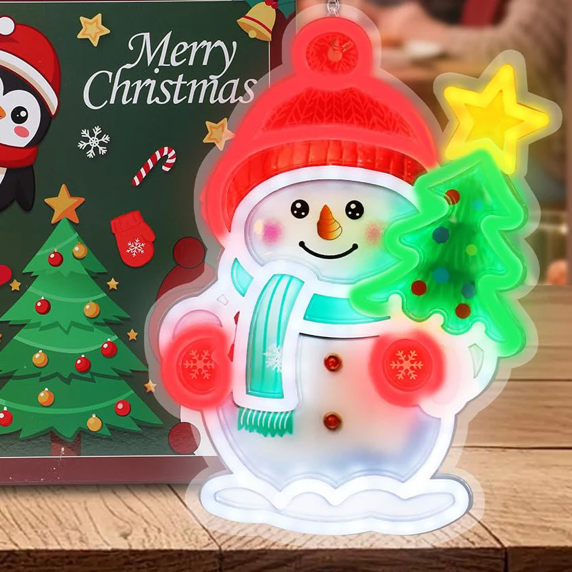 クリスマス雪だるまネオンサイン-壁飾り-uv印刷-調光可能-クリスマスツリー-ライトアップサイン-クリスマスパーティー-ホームバー装飾用