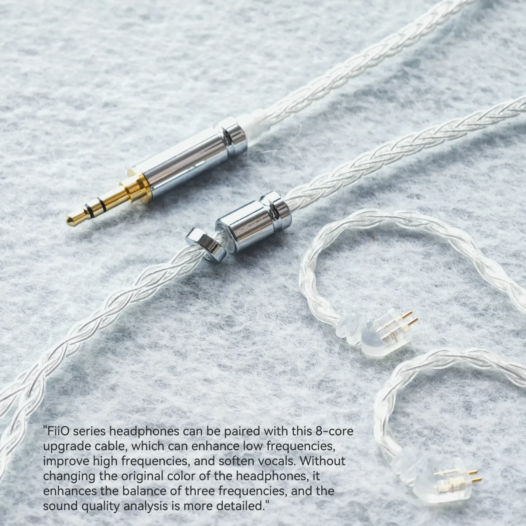 Cavo bianco a 8 core per auricolari FiiO FH1s FD1 JH3 Cavo di aggiornamento HIFI placcato argento OCC 4.4mm Balance 2.5 3.5mm con microfono
