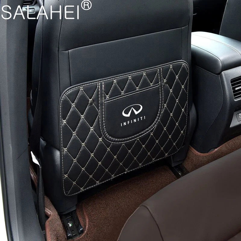 1PCS Leather Car Anti-Kick Mats Auto Seat Back Protector Cover For Infiniti Q50 G37 FX35 Q60 QX50 M37 ESQ JX35 QX70 Q70 EX35 EX