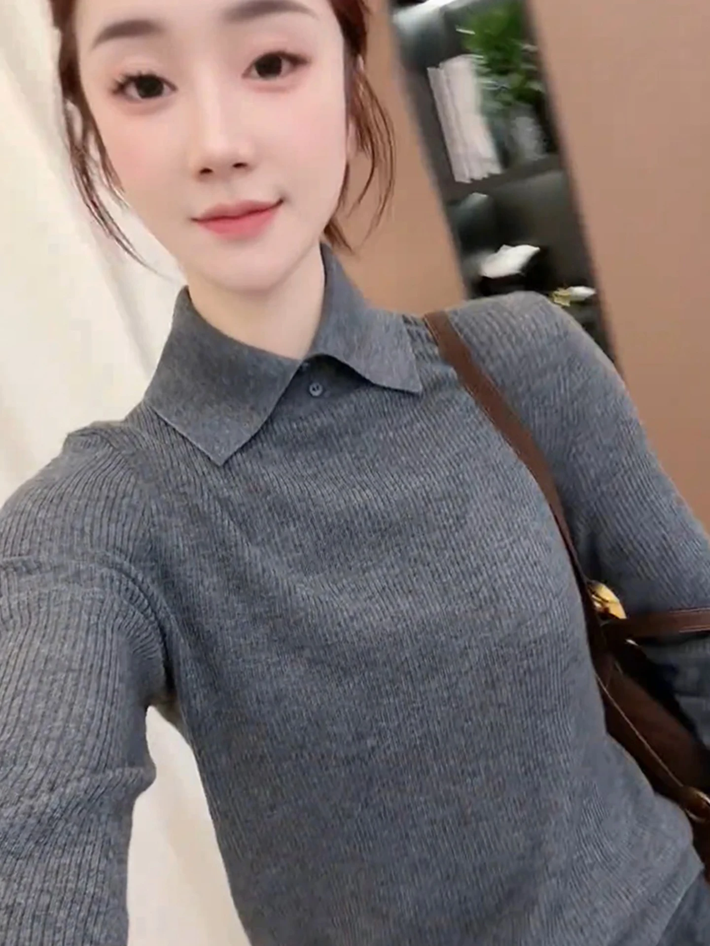 Koreaanse Sle Long Sve gebreide trui pure kleur kraag basislaag top dames faionable winter faion leeftijdsreductie