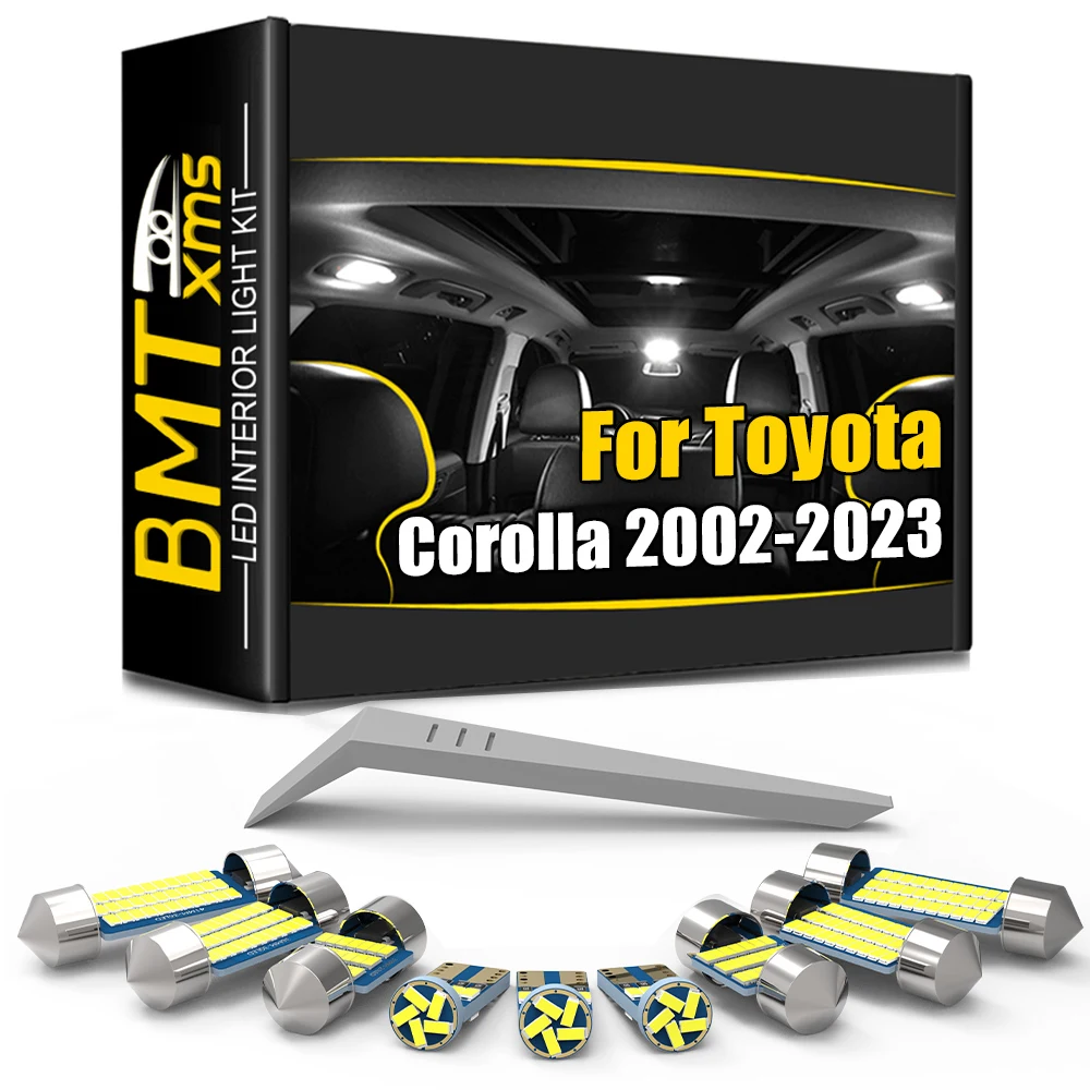 BMTxms LED Interior Dome Trunk Plate Lights Kit For Toyota Corolla 2002 - 2013 2014 2015 2016 2017 2018 2019 2020 2021 2022 2023