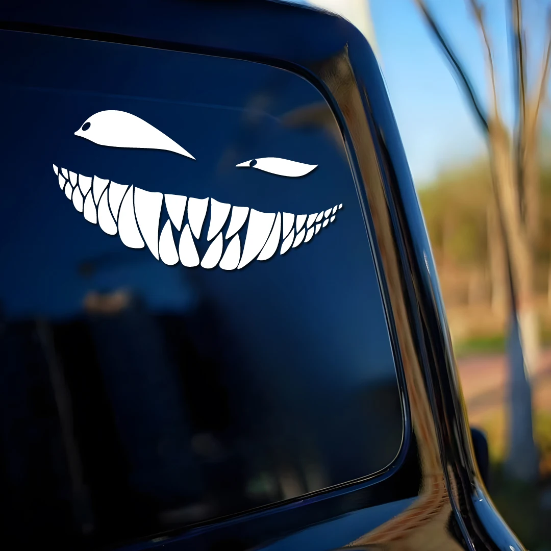 Funny bared teeth and evil look at you with a smile creative&funny stickers for cartoon fans&lover,high quality for car trucks m