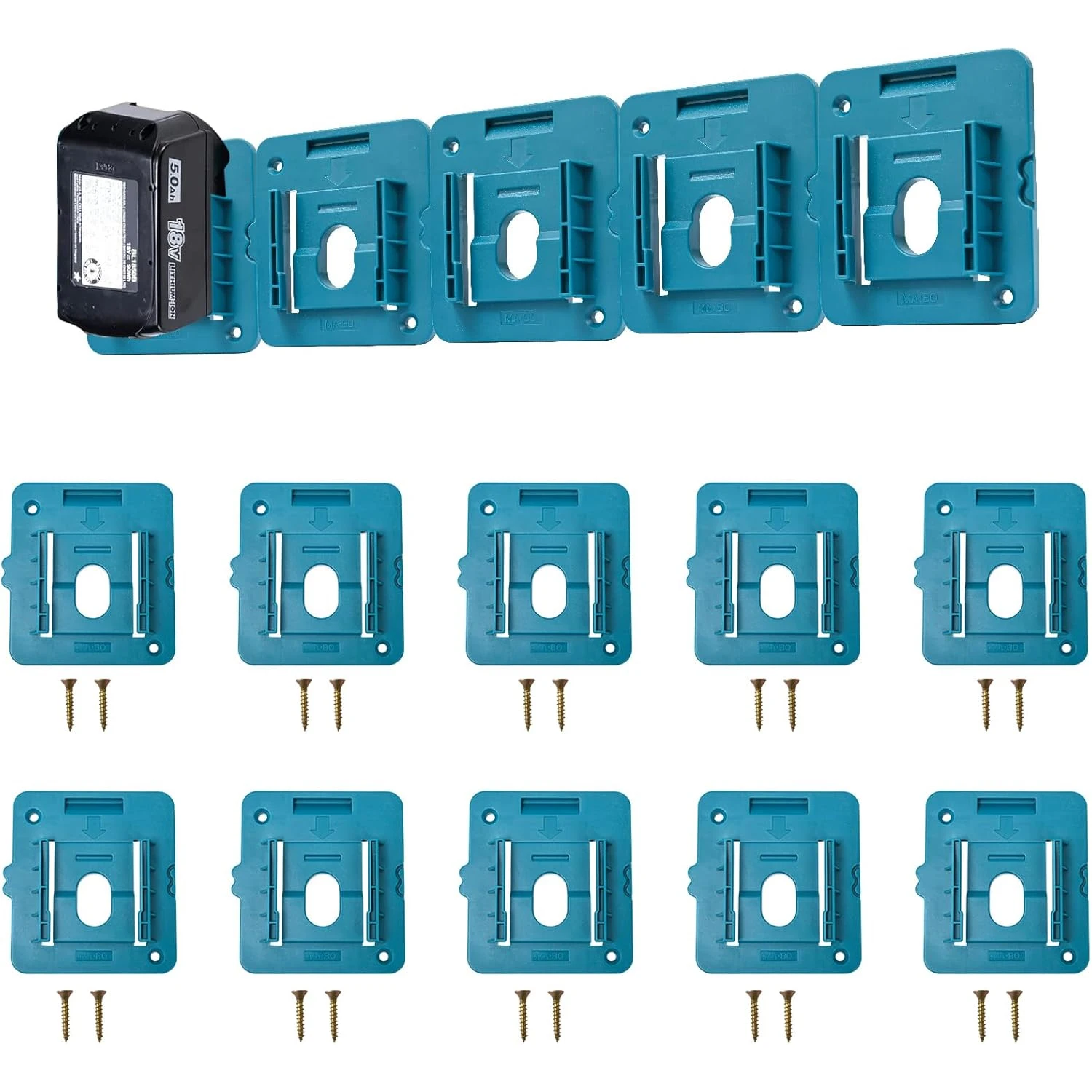 

5-10 упаковок держателя батареи для батареи Makita 18 В, настенный органайзер для хранения батарей BL1840 для рабочего фургона, полки, ящика для инструментов