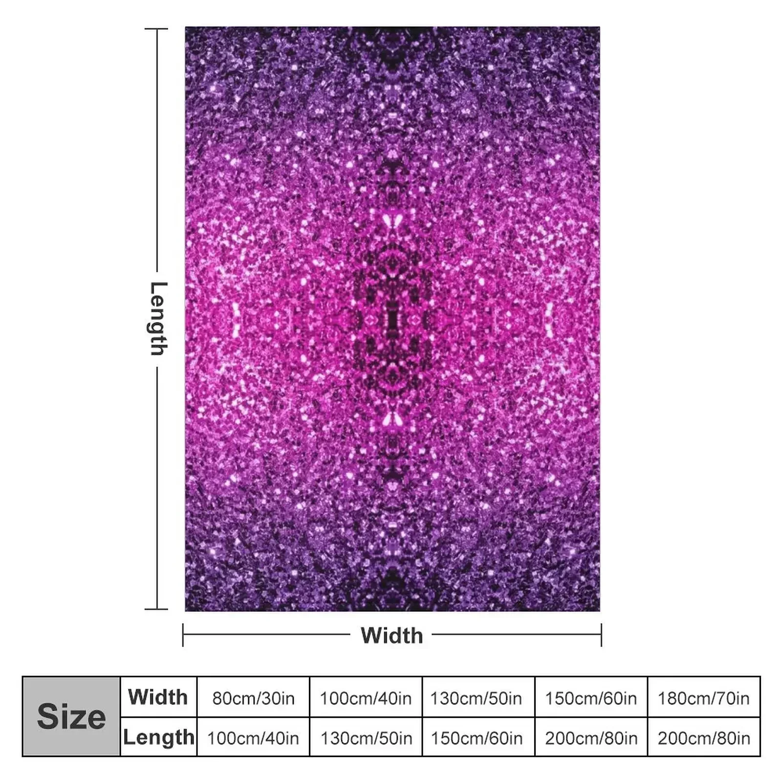 Purple Pink Ombre faux glitter sparkles (Photo of Glitter - Not Reflective) Throw Blanket anime Camping Blankets