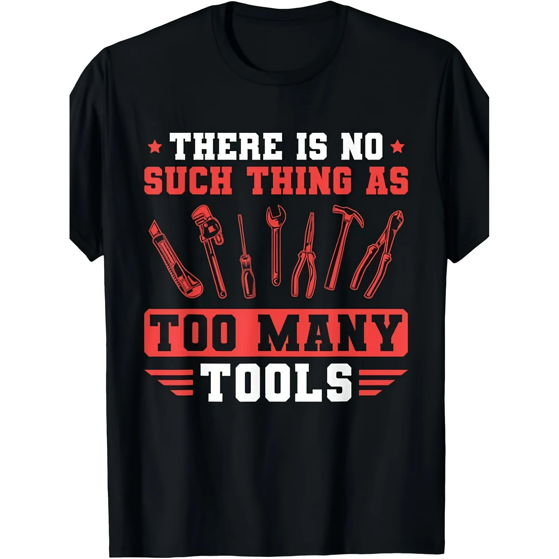 Too Many Tools Mechanic Graphic Tee Vintage Pure Cotton Round Neck Casual T-Shirt for Men