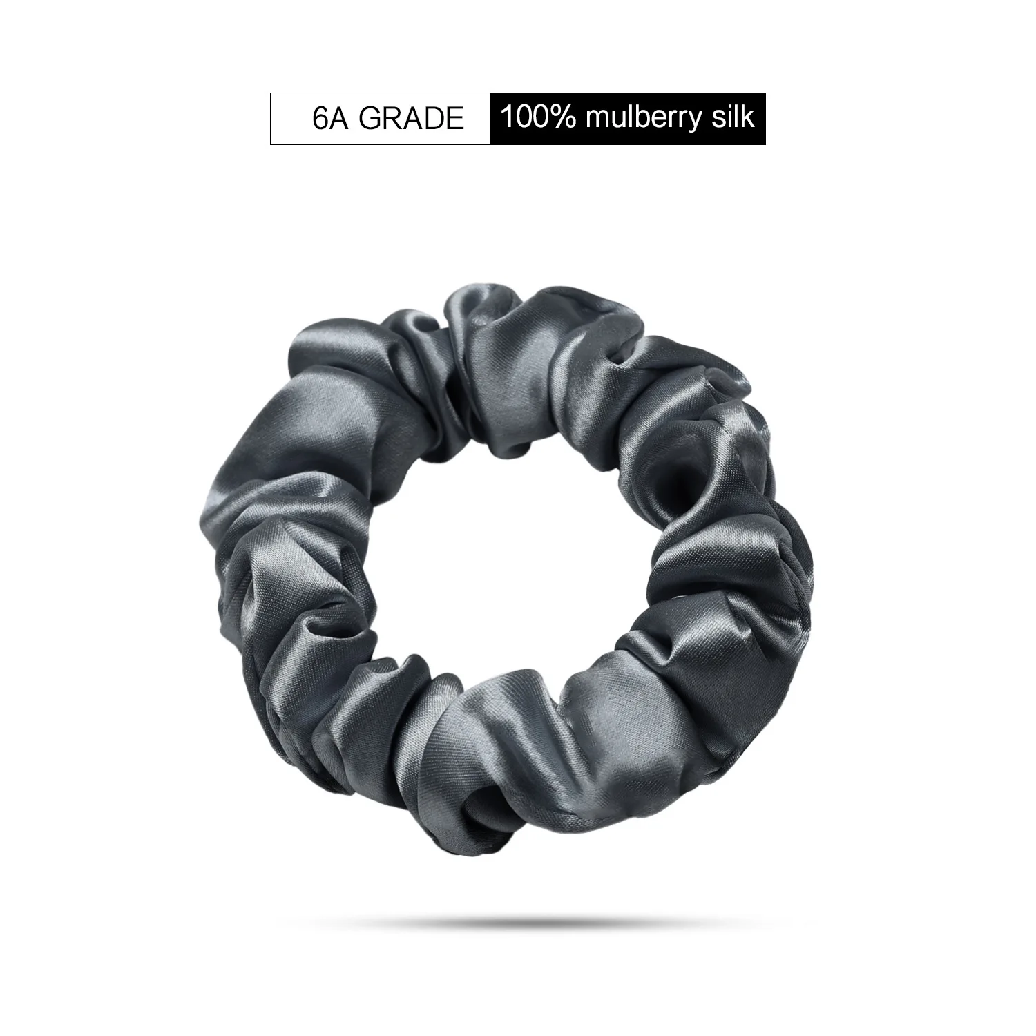 100% Pure Mulberry Silk Scrunchie, 22 Momme 6A Grade Fiber With OEKO-TEX,2cm Silk Scrunchie