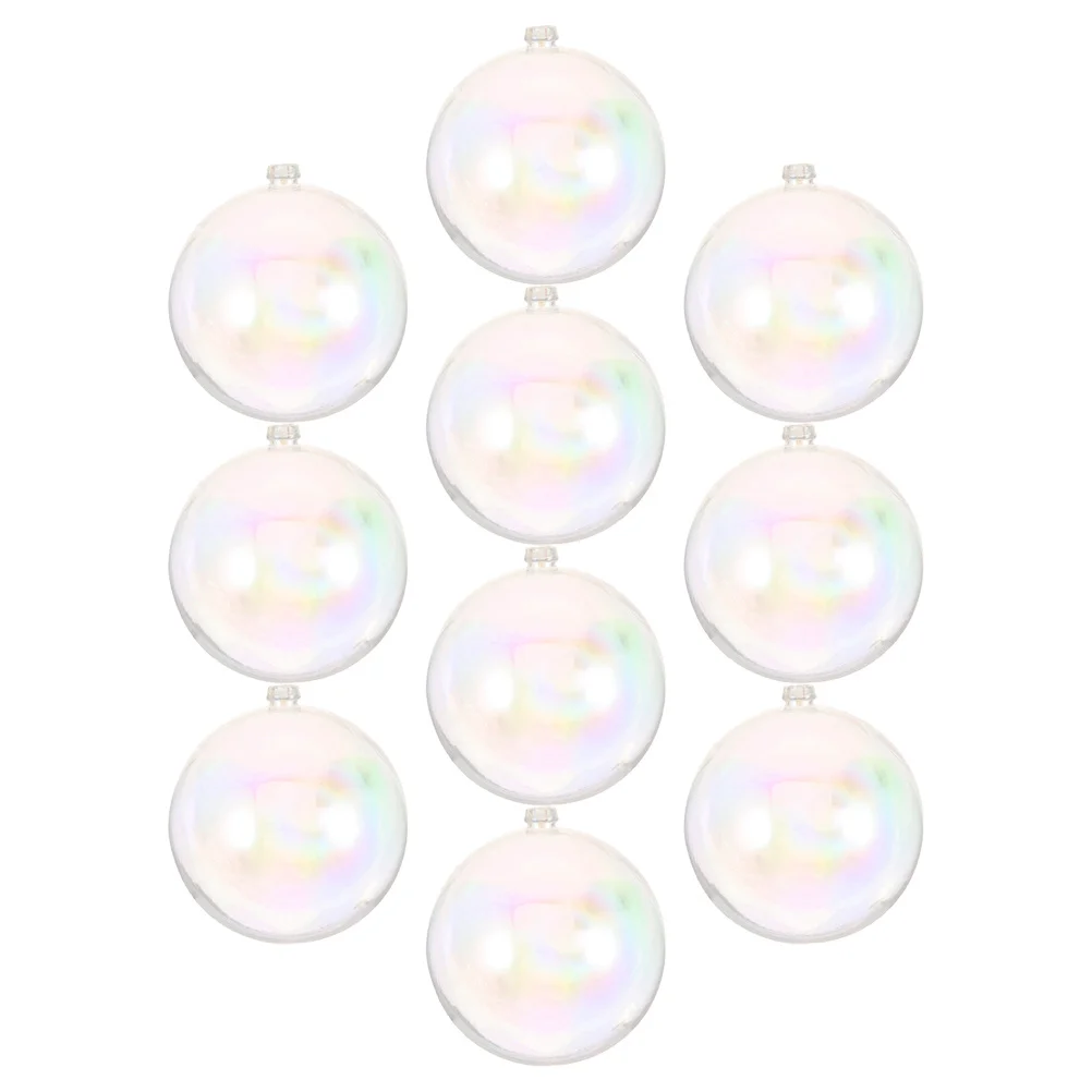 

10 Pcs Christmas Balls Clear Iridescent Ornament Ornaments Tree Decorations for