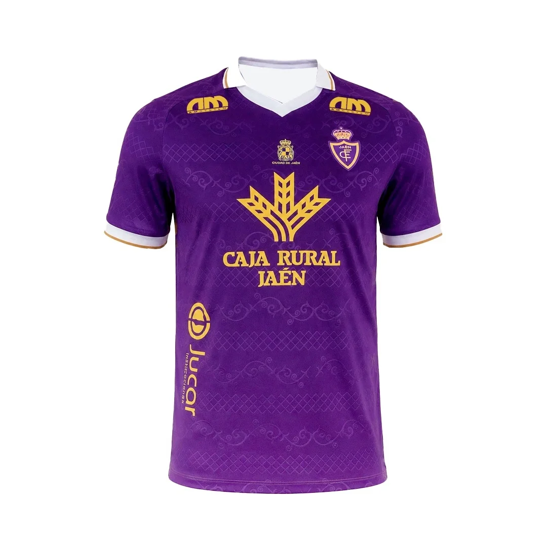 2026 Real Jaén 3D-gedrucktes Fußballtrikot für Herren, atmungsaktives, schnelltrocknendes Kurzarm-T-Shirt für den Sommer, Familien-Partnerlook – Detail 3