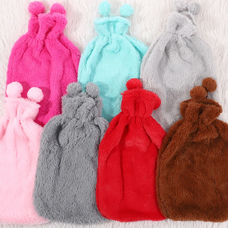 2L Sunday Angora Yarns Rabbit Hair Cover Hot Water Bottles Case Fluffy Cover Skin Winter Faux Fur Warm Large Handbag Hand Warmer