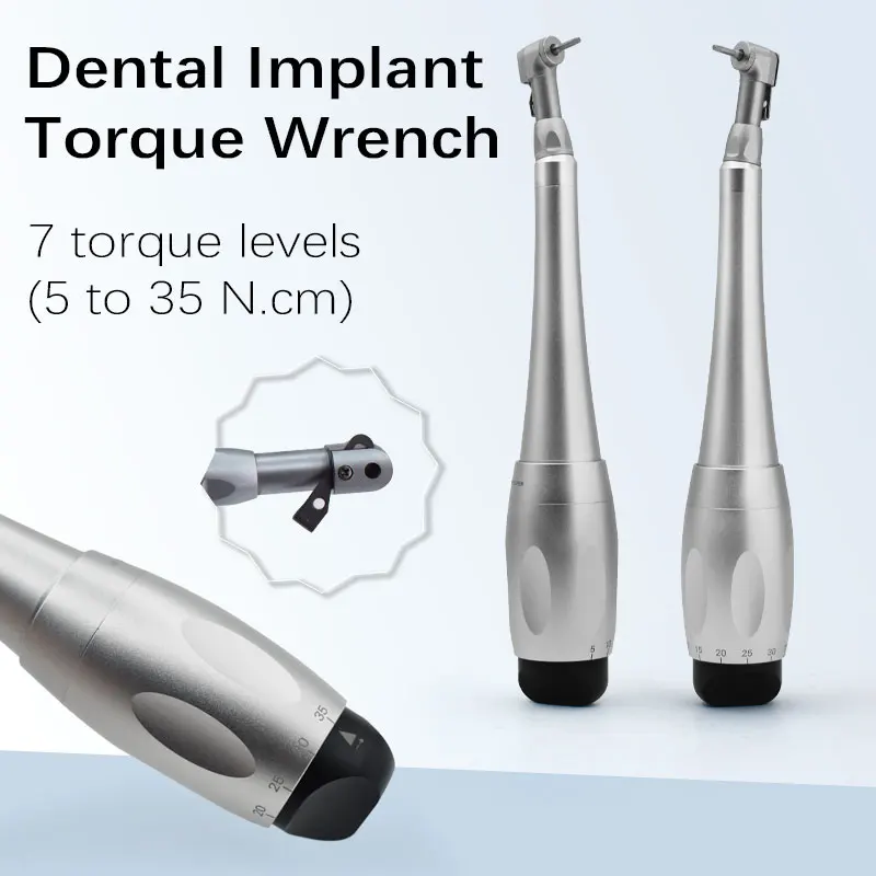 Dental Implant Torque Wrench Set - 12pcs Drivers & Latch Head Handpiece - 5-35N.cm Universal Implant Tool Kit