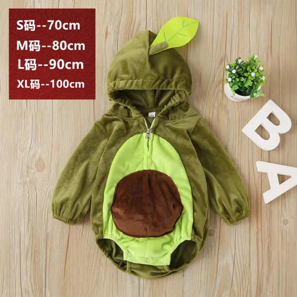 Unisex Baby Animal Costume Winter Autumn Hooded Romper Halloween Cosplay Jumpsuit Outfits Strawberry Pig Fruit Bird Outfits