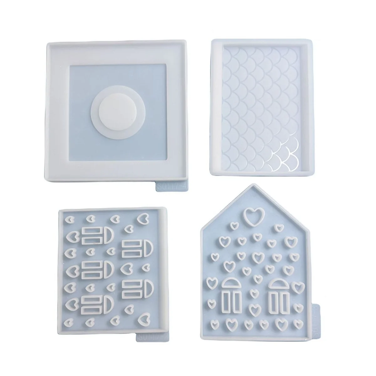 

A96Q-1Set 3D House Silicone Molds for Resin Concrete Love House Candle Holder Mold House Shaped Decoration Ornaments
