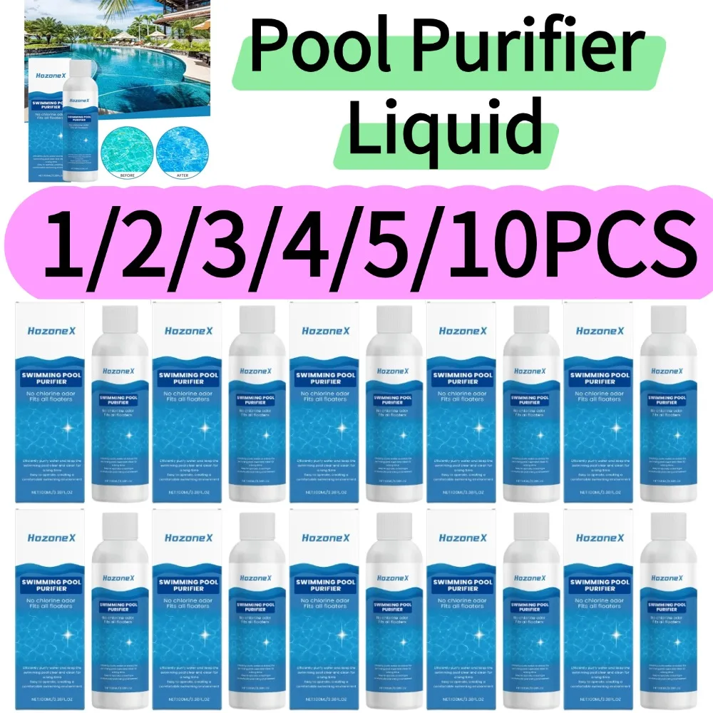 Pool Purifier Liquid Pool Water Clarify No Odor Clean Dirt Fast Dissolving Cleaning Solution for Pool Maintenance 2/3/4/5/10PCS