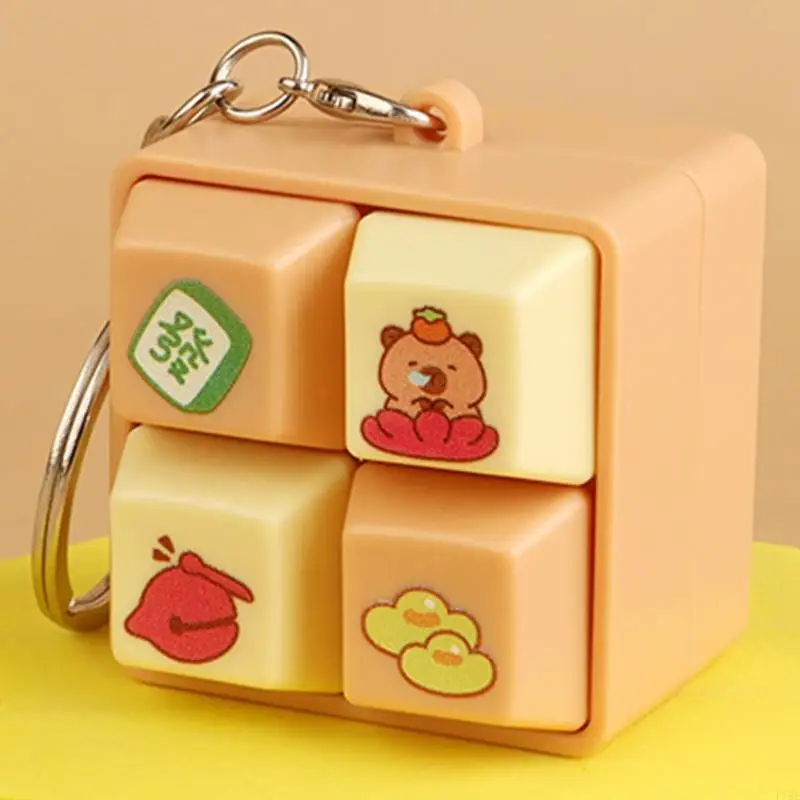 4 Grids PushPop Bubble Stress Relief Keychains Toy For Concentration And Finger Exercise F19E