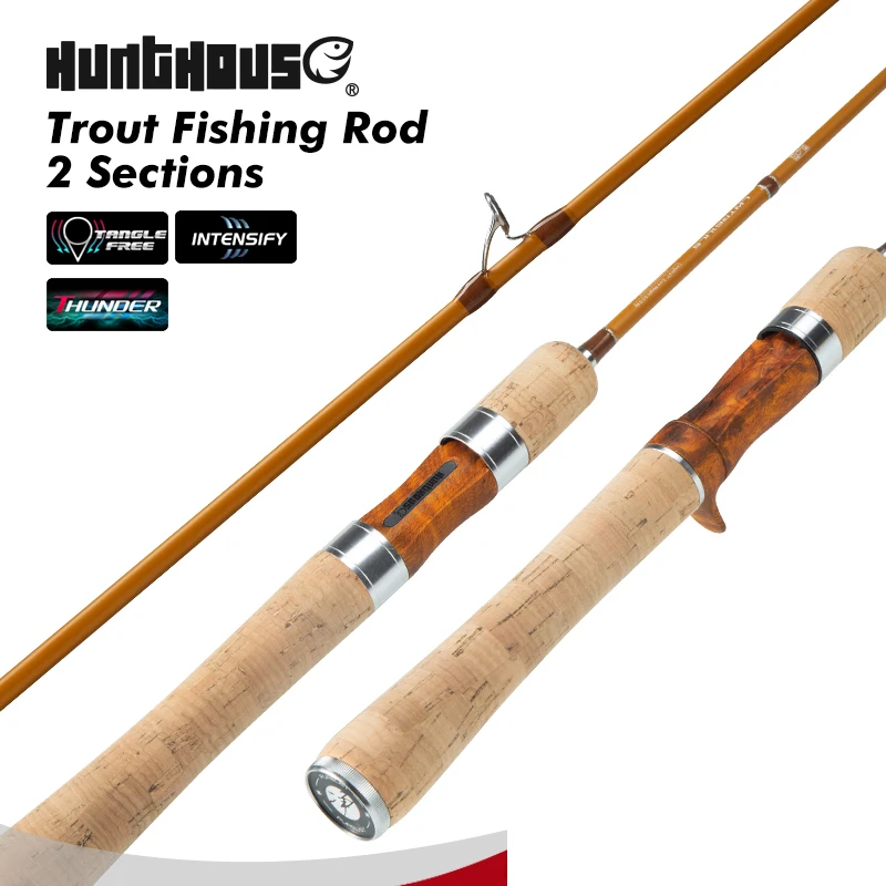 Hunthouse UL سمك السلمون المرقط الصيد رود 7 + 1 دليل الغزل الترا ضوء إغراء WT 0.2-0.8 جرام 1.65 متر ألياف الكربون 0.7 مللي متر أعلى باس الأسماك معالجة #1