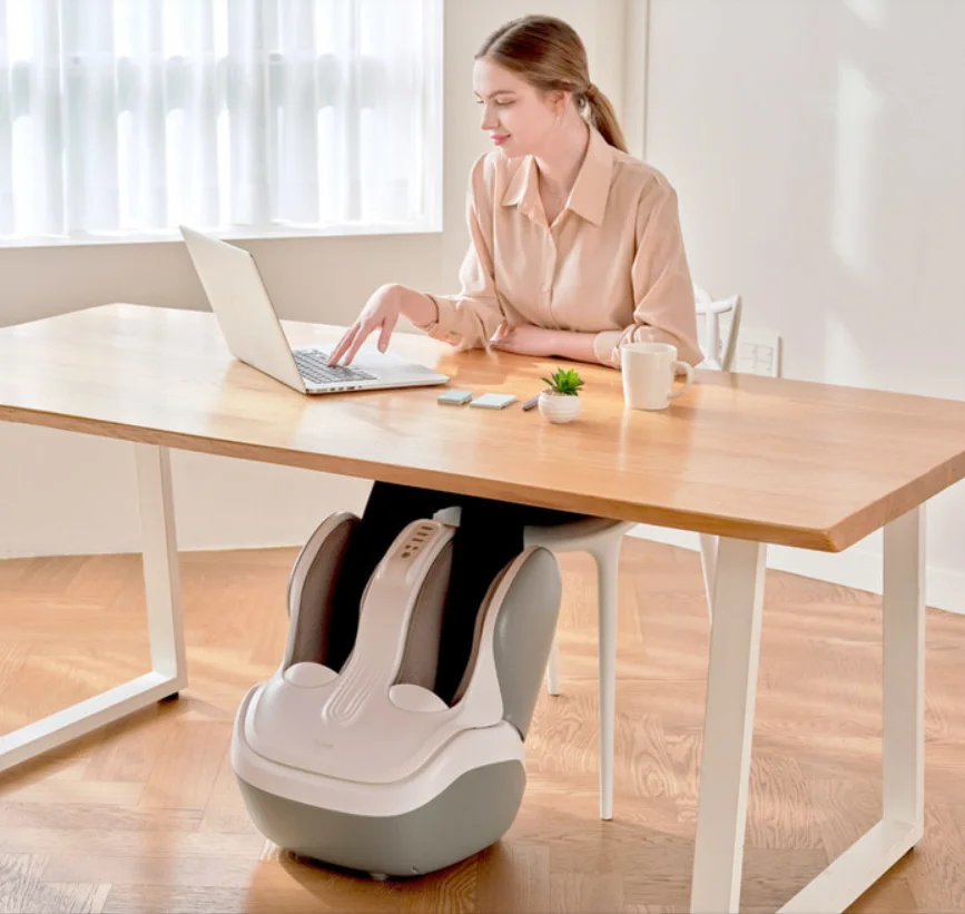 360 acupressure foot kneading rolling heating air pressure compression treatment system foot and leg device