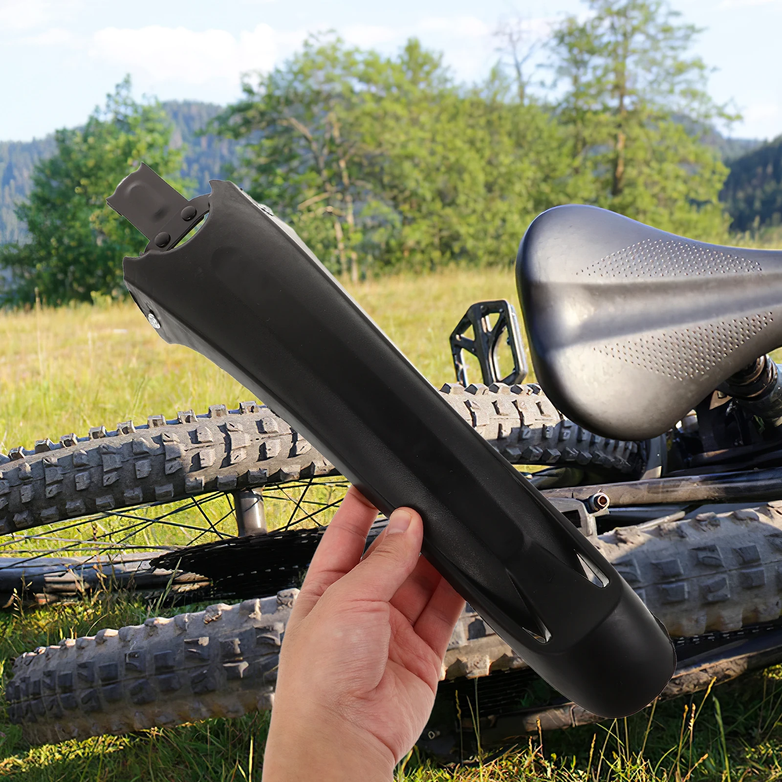 

1 Pair Mountain Bike Mudguard Set Front Rear Plastic Red Bike Mud Guards For Road Off-Road Cycling Durable Splash Protection