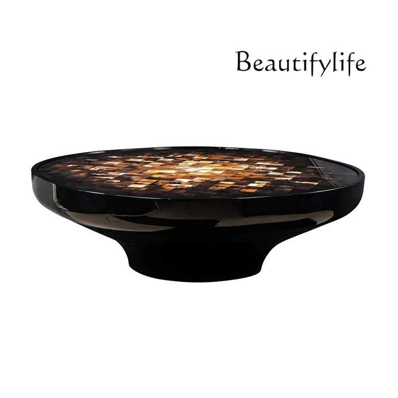N40 Creative design minimalist art mosaic coffee table living room villa model room reception light luxury bright star coffee ta