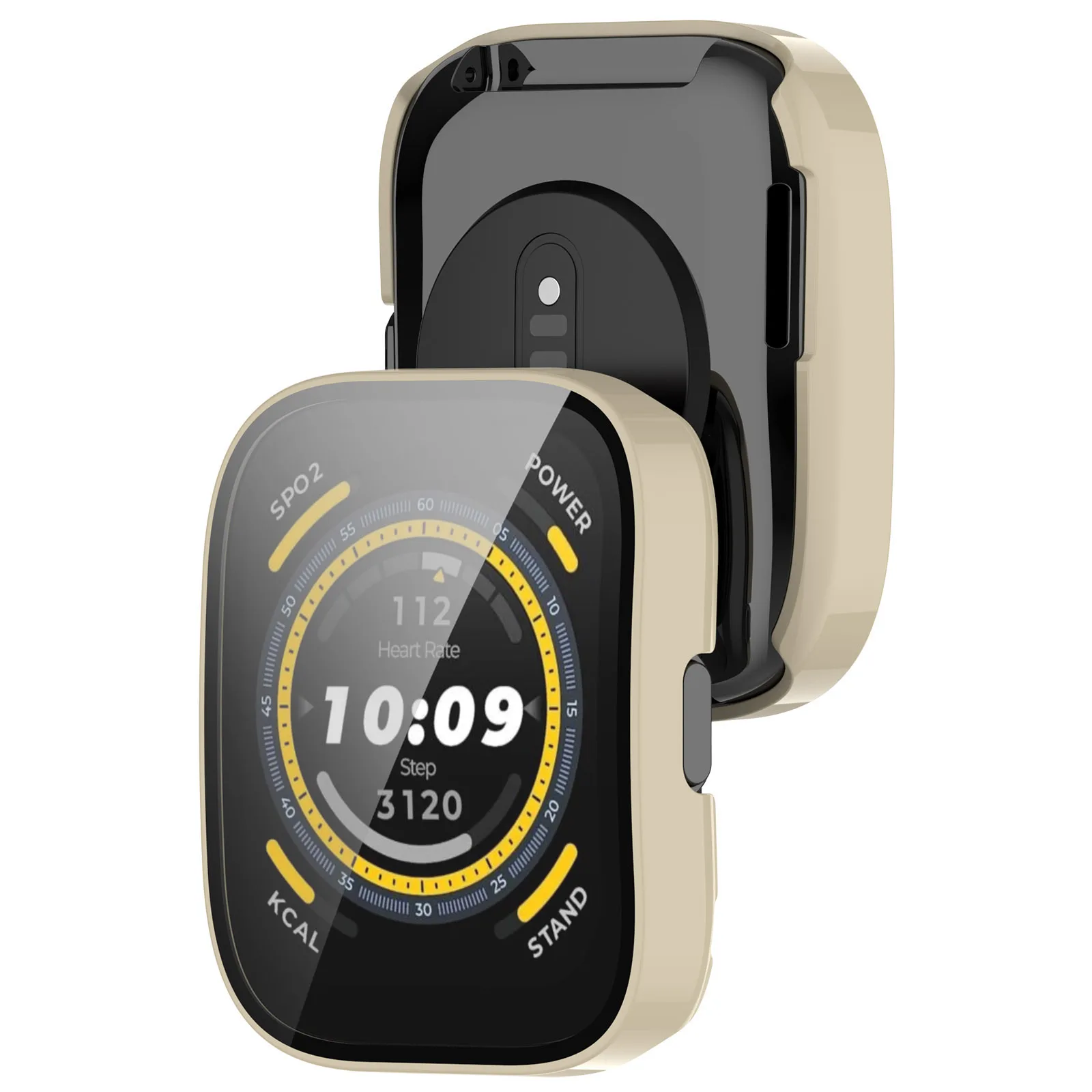 Huami Amazfit Bip 5 용 하드 케이스 및 강화 유리 스크린 보호대 보호 케이스 커버, 스마트 워치 액세서리