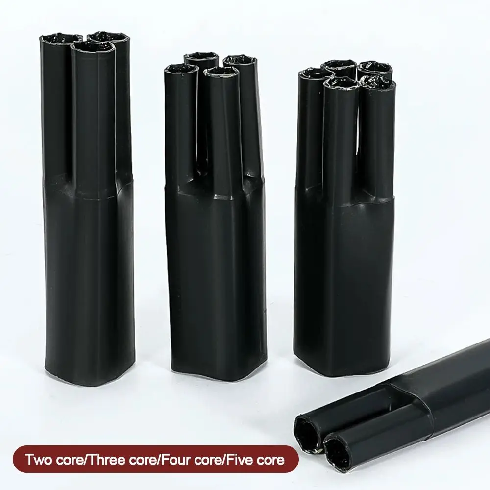 New 2/3/4/5/Core Heat Shrink Wrap Tube With Glue Waterproof Insulation Sleeve Black Separate Branch Splitter