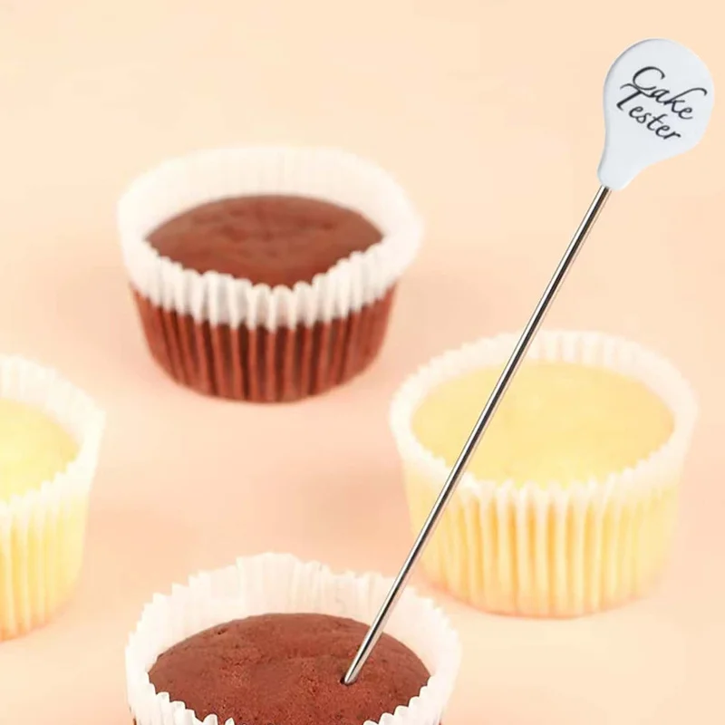 2pcs Food 304 stainless steel cake testing needle thermometer detector frosting stirring needle baking