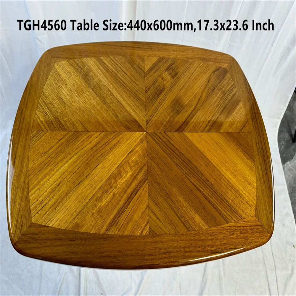 High Gloss Varnished Teak Table Top 440x600/500x700/610x940mm,17.3x23.6/19.7x27.5/24x37 Inch Barrel Shaped Marine Boat RV