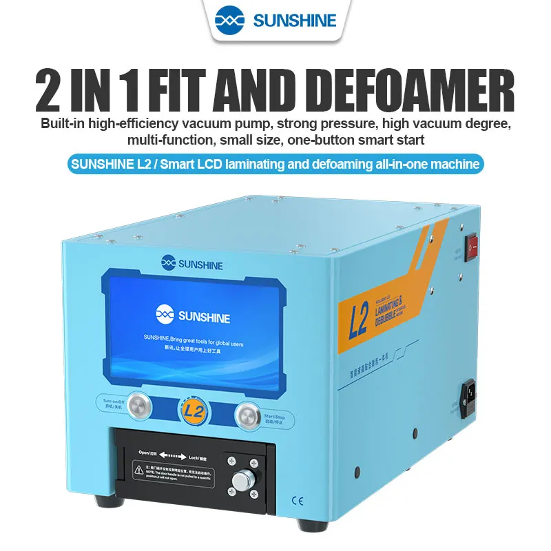 

SUNSHINE L2 2 in 1 LCD Lamination Separation Defoaming Machine Built-in Air Compressor and Vacuum Pump for Mobile Phone Repair