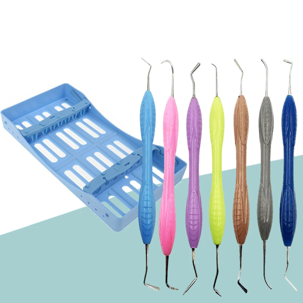 7Pcs Dental Composite Resin Filling Spatula Aesthetic Restoration Spatula Set Resin Filler Set Dental Tool with Placing Box