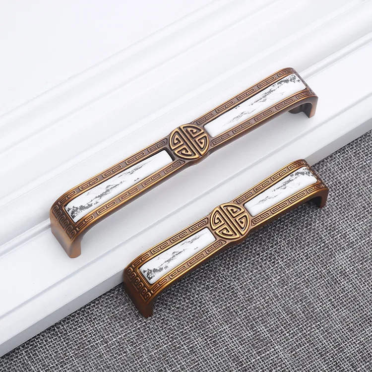 New Chinese simple landscape painting handle cabinet door bedroom sliding door