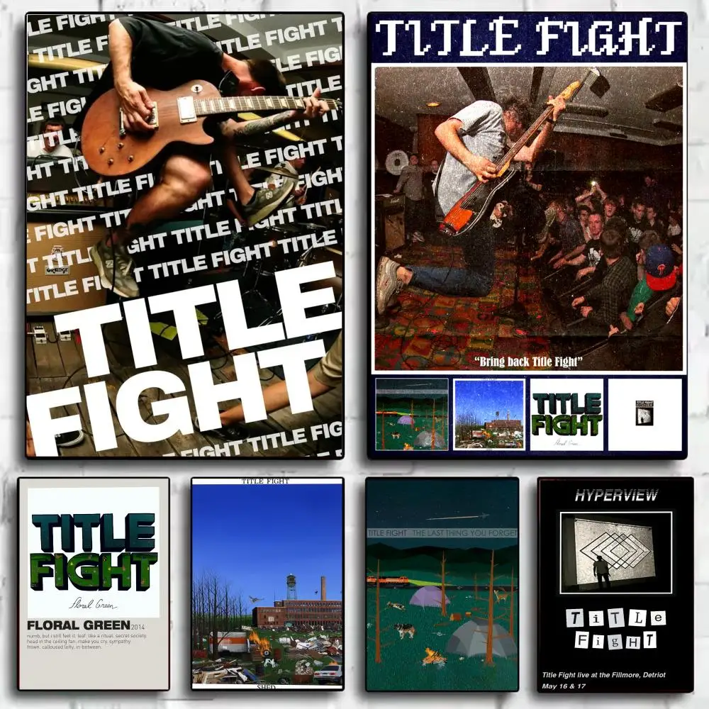 Band T-Title Fight Poster, moderner ästhetischer Wandkunstdruck, minimalistisches Poster, Schlafzimmer, Wohnzimmer, Heimdekoration, Geschenk