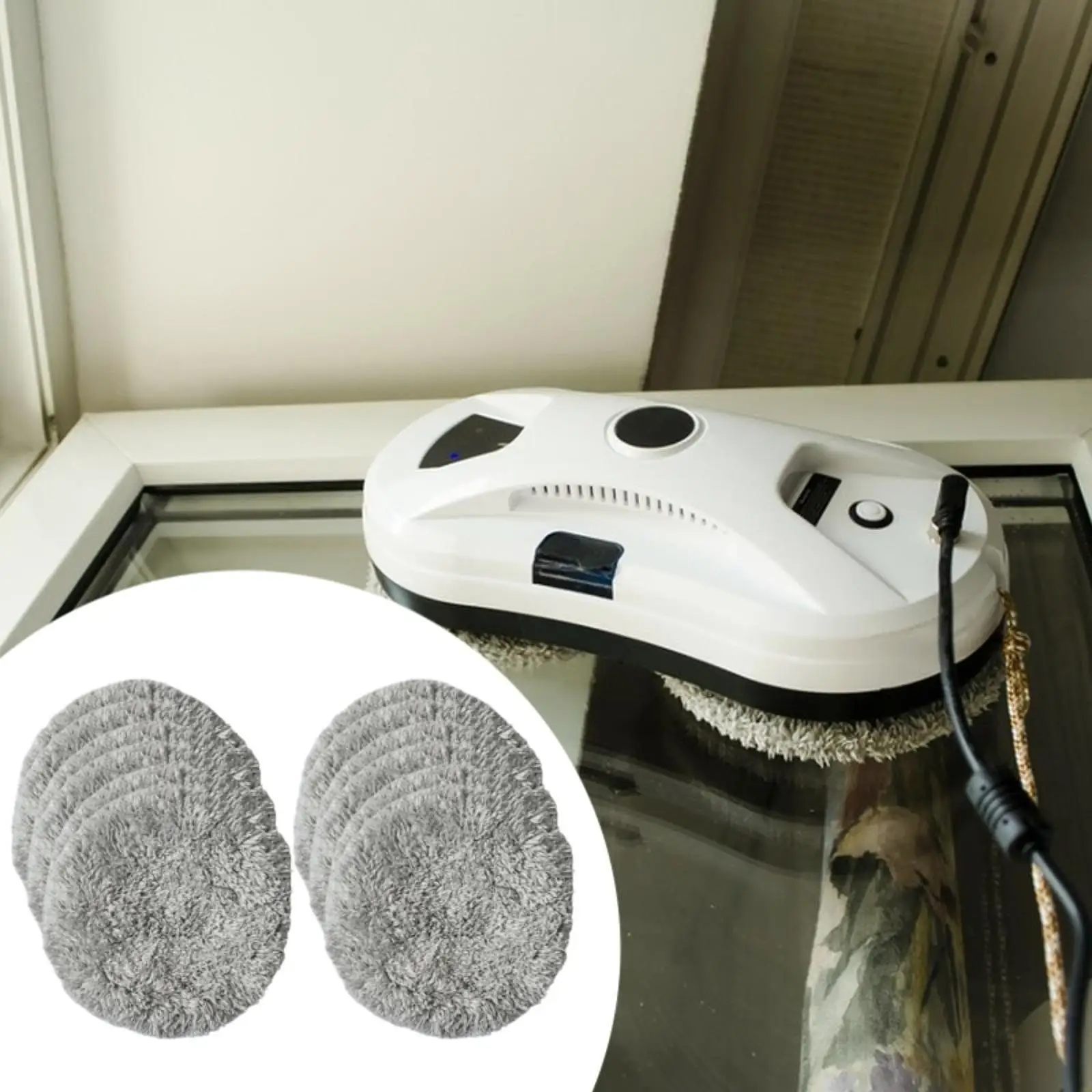 Efficient Cleaning Pad for Robotic Window Cleaner Mop Washable Coral Velvet Cloth Universal Supplies for Home Use