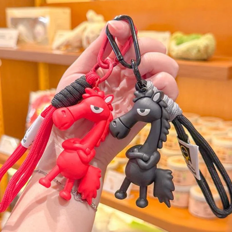 لطيف الحصان سيليكون المفاتيح أنيق الحبل تصميم المحمولة حلقة رئيسية متعة الكرتون الحيوان حقيبة قلادة ملحق 2026 هدية عيد #5