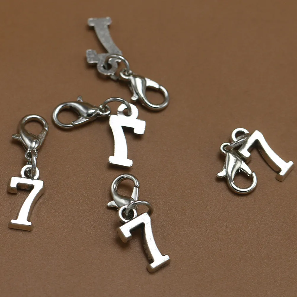 

20Pcs Lobster Clasp Earring Pendants Alloy Charm DIY Necklace Bracelet Jewelry Making Dangle Accessory Unique Shape Number